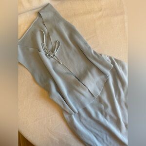 Light Blue Tie Top and Mini Skirt Set